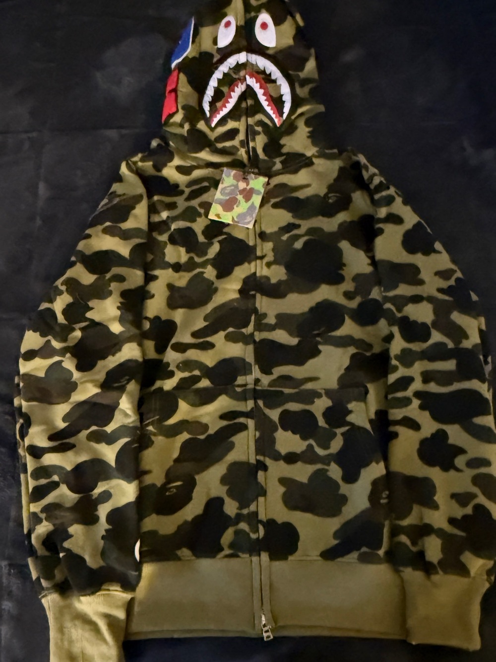 Bape green zip up
